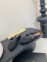 ALAIA FLAT MULES 25S IN BLACK WOVEN MESH